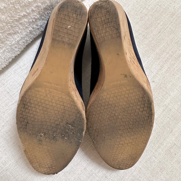 Rare Stuart Weitzman Corkswoon Navy Suede Platform Wedges US 8.5 $445 Retail - Picture 9 of 16